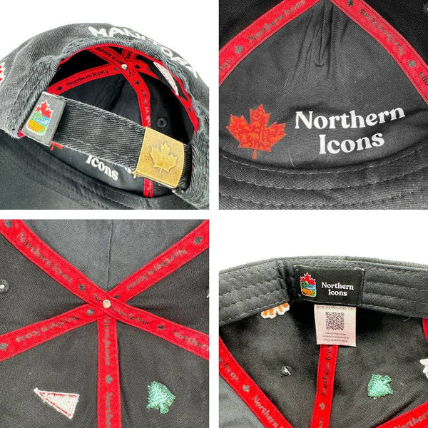 Canada Icons All-Over Embroidery Cotton Cap: Pine