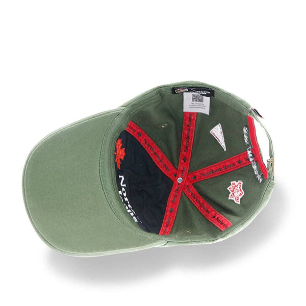 Canada Icons All-Over Embroidery Cotton Cap: Pine