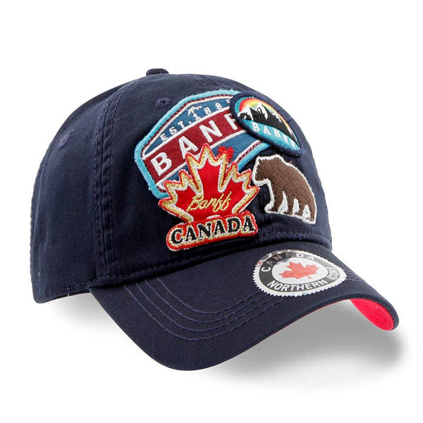 Banff Assorted Embroidery Badge Cap: Navy