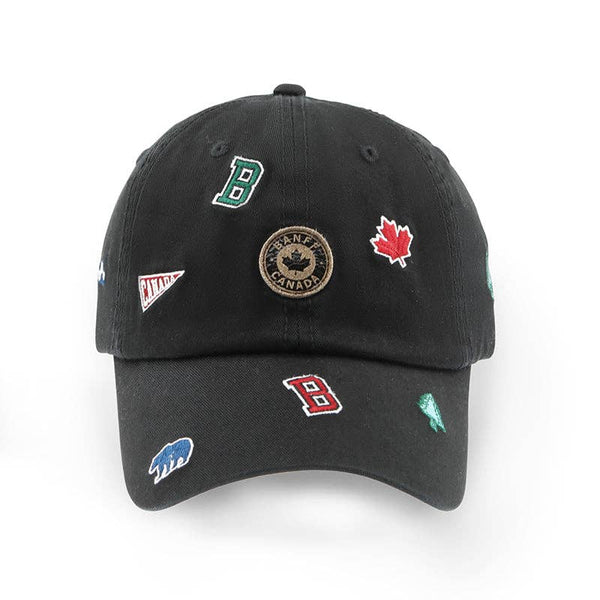 Banff Icons All-Over Embroidery Cotton Cap: Black