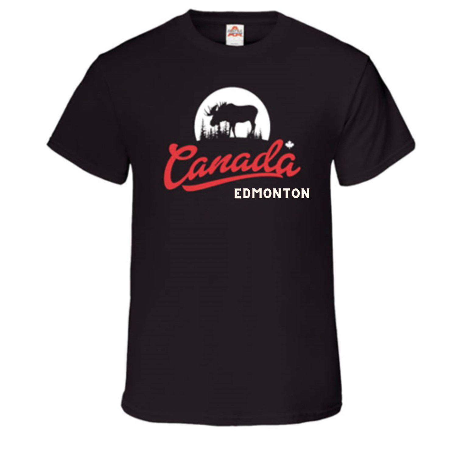 Edmonton T-Shirt Adult Black - Moose Silhouette