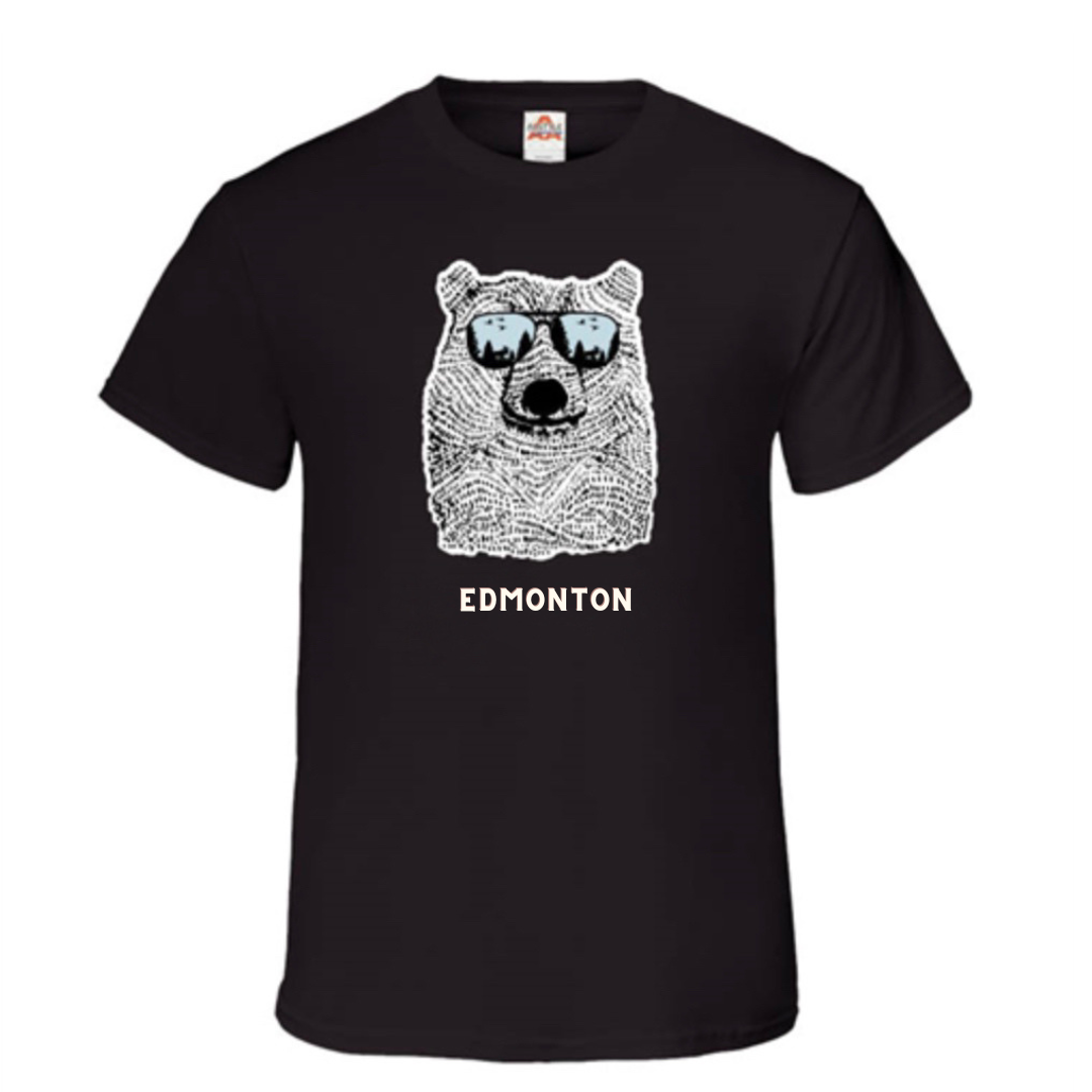 Black Edmonton T-Shirt for Adults with Shades Design