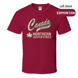 Edmonton T-Shirt in Cardinal Red - Adult Size, Canadian Brand
