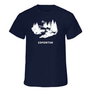 Edmonton T-Shirt - Adult Navy with Wildlife Graphic