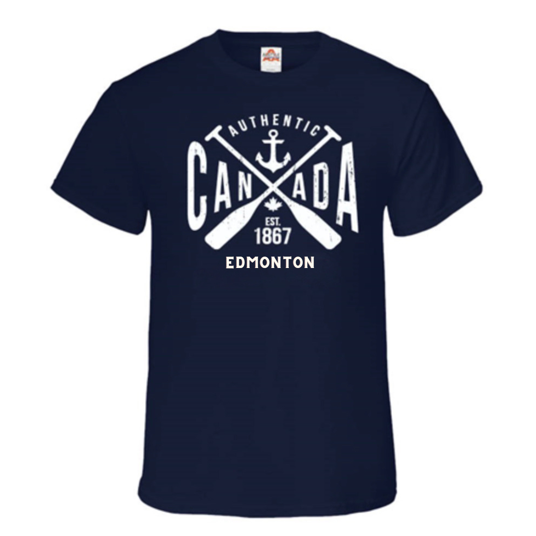 Edmonton T-Shirt Adult Navy Paddles