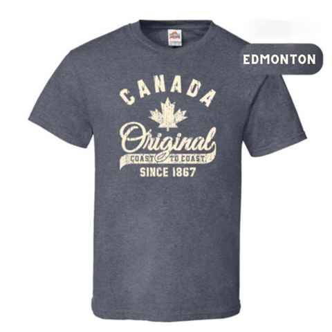 Edmonton T-Shirt Adult Charcoal Heather - Canada Original