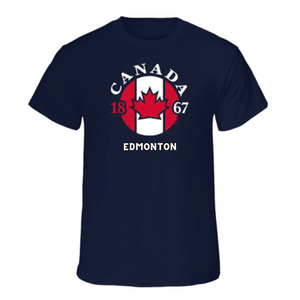 Edmonton T-Shirt Adult Navy - Circle Flag