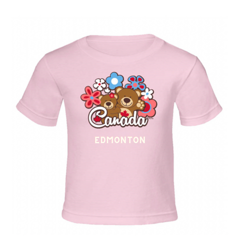 Edmonton T-Shirt Kids Pink  - Love bear