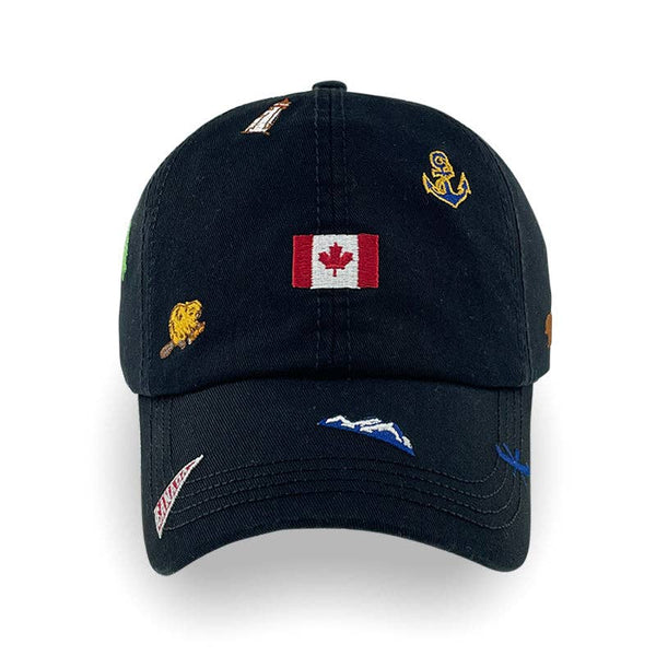 Canada Icons All-Over Embroidery Cotton Cap: Pine