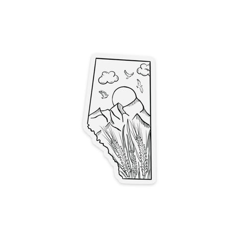 Alberta Mountain Matte Vinyl Sticker