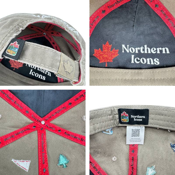 Canada Icons All-Over Embroidery Cotton Cap: Pine