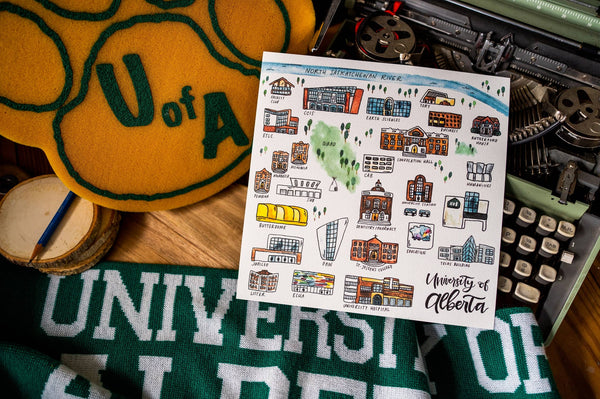 University of Alberta Campus Map: 12x12" print