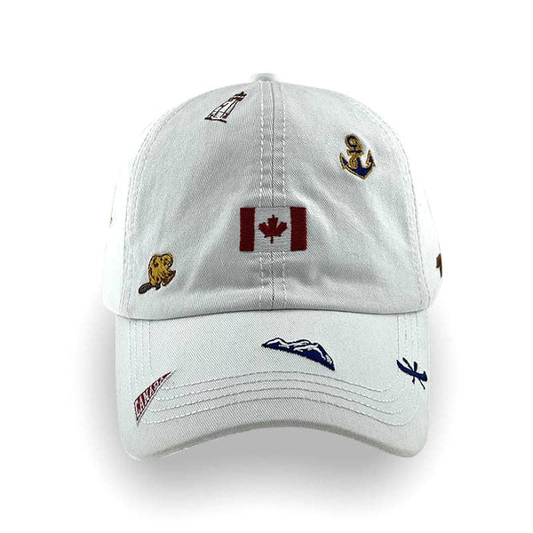 Canada Icons All-Over Embroidery Cotton Cap: Pine