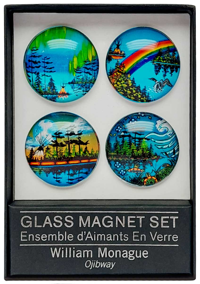 Indigenous Fridge Glass Magnets Set William Monague