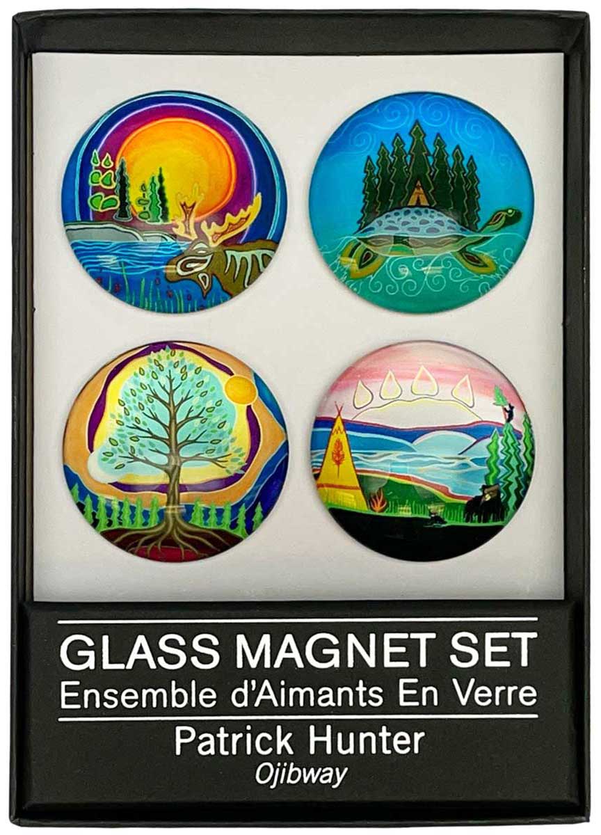 Indigenous Fridge Glass Magnets Set By Patrick Hunter