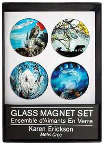 Indigenous Fridge Glass Magnets Set By Karen Erickson