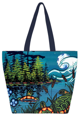 Indigenous Designed Tote Bag Tranquility By William Monague