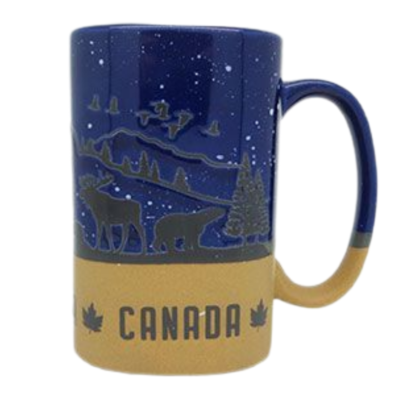Canadian Wildlife Blue Color Mug