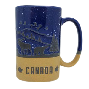 Canadian Wildlife Blue Color Mug