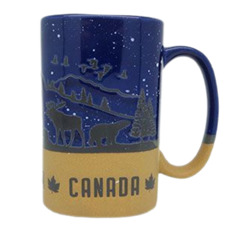 Canadian Wildlife Blue Color Mug