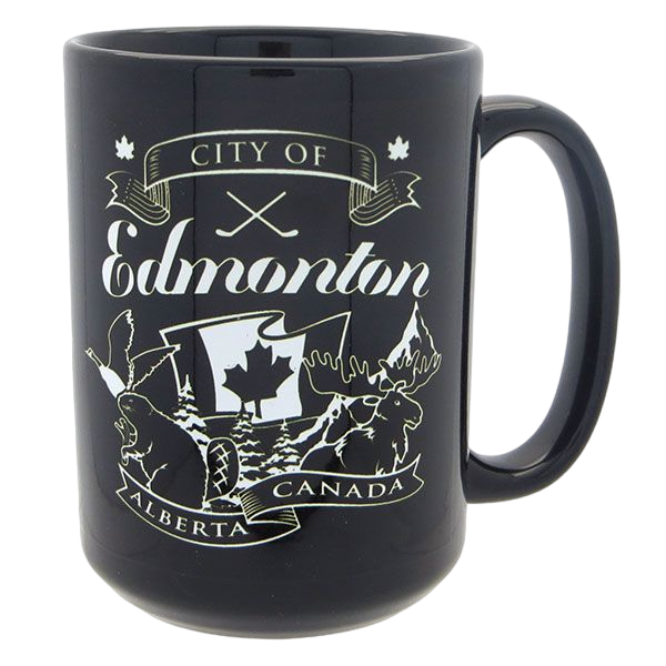 Edmonton Souvenir Mug - Black Ceramic