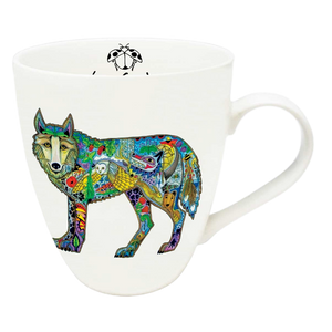 Indigenous Designed Mug Wolf Standing By Sue Coccia