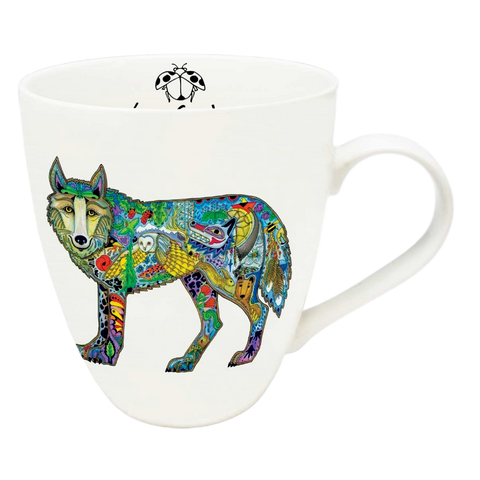 Indigenous Designed Mug Wolf Standing By Sue Coccia