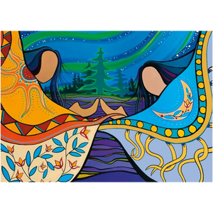 Indigenous Art Card Two Sisters Three Skies By Pam Cailloux