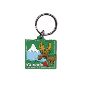 Canada Animal Moose Keychain - A charming moose-shaped keychain, a symbol of Canadian wildlife and nature