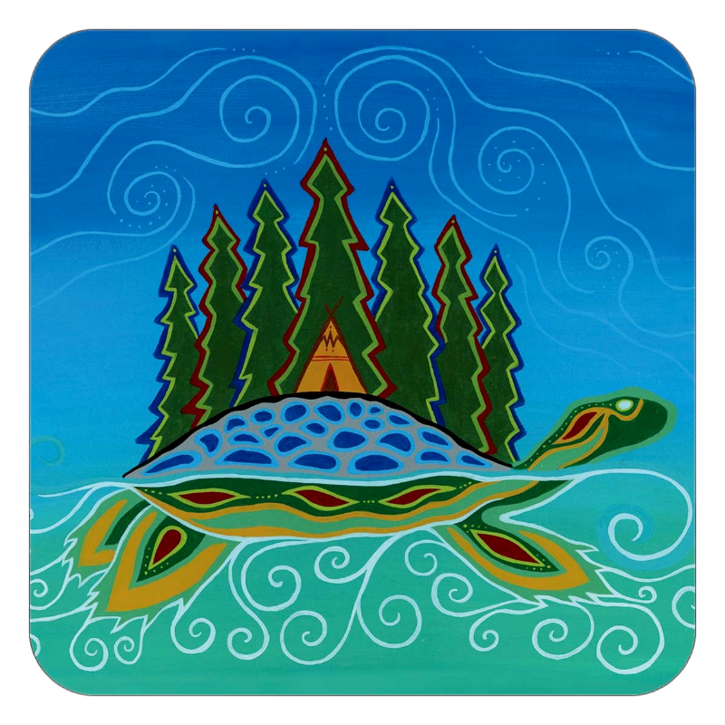 Indigenous Designed Coaster Turtle Island By Patrick Hunter