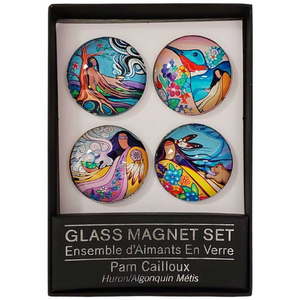 Indigenous Fridge Glass Magnets Set By Pam Cailloux
