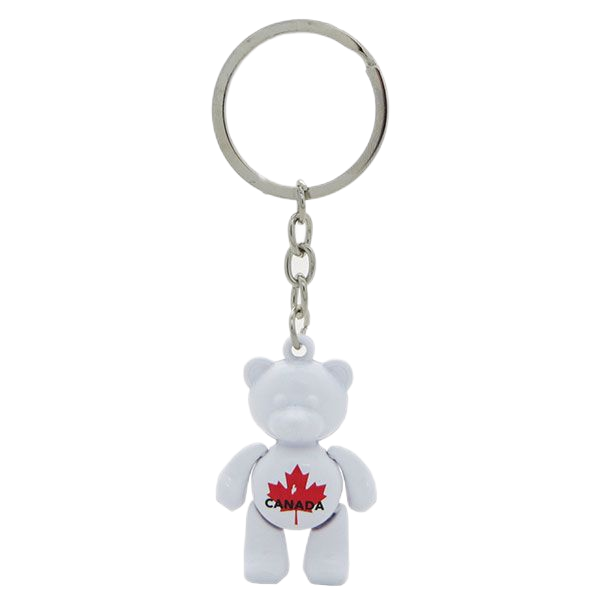 Canada Bear White Souvenir Keychain