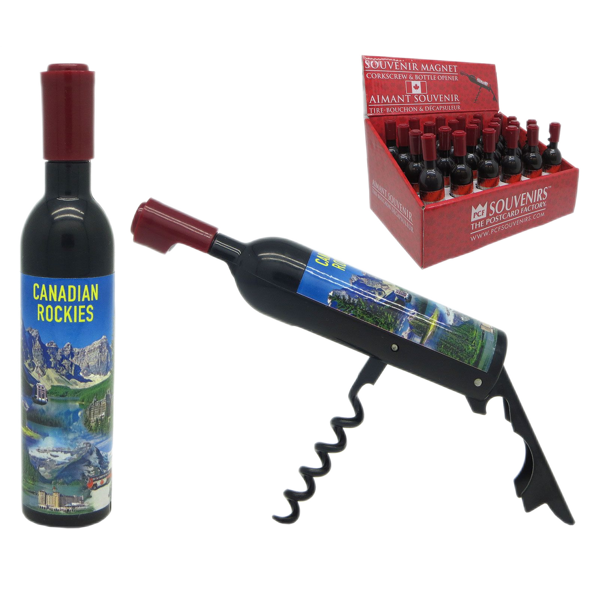 Fridge Magnet Corkscrew Wine Opener - Canadian Rockies Souvenir ...