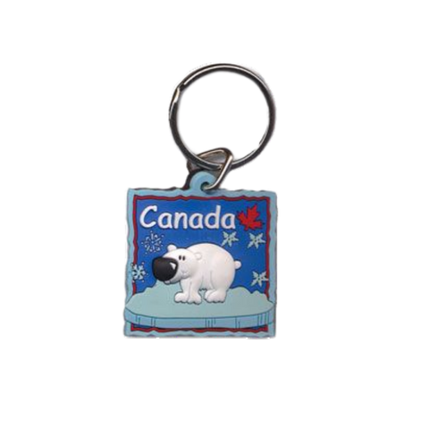 Souvenir Keychain featuring a cute Polar Bear - Canada-themed design