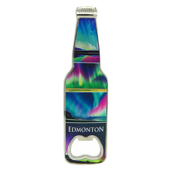 Souvenir Fridge Magnet Bottle Opener - Edmonton Northern Lights