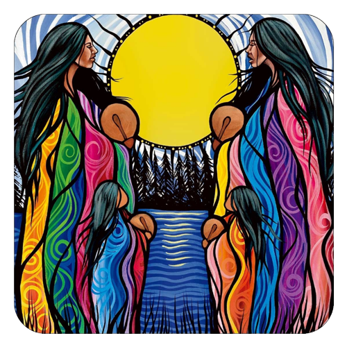 Indigenous Designed Coaster Mother Daughter Water Song By Jackie Traverse