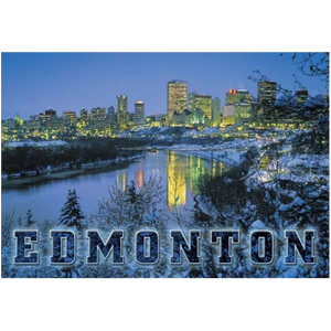 Edmonton Souvenir Fridge Magnet Skyline at Night