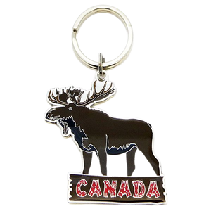 Souvenir keychain featuring a charming Canada animal, the moose
