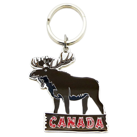 Souvenir keychain featuring a charming Canada animal, the moose