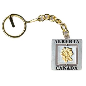 Canada Souvenir Alberta Rose Key Tag