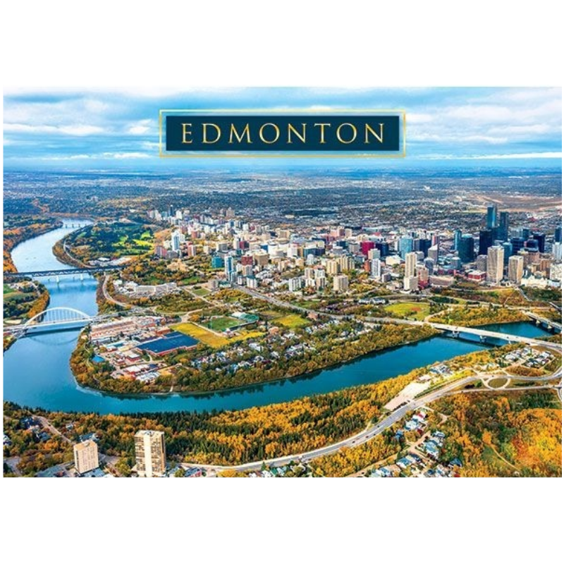 Postcard - Edmonton Aerial With Bridge