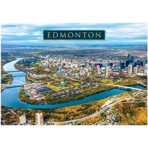 Postcard - Edmonton Aerial With Bridge