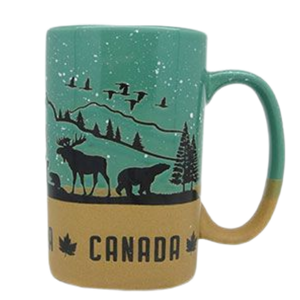 Canadian Wildlife Green Color Mug