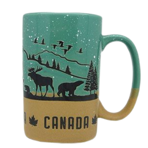 Canadian Wildlife Green Color Mug