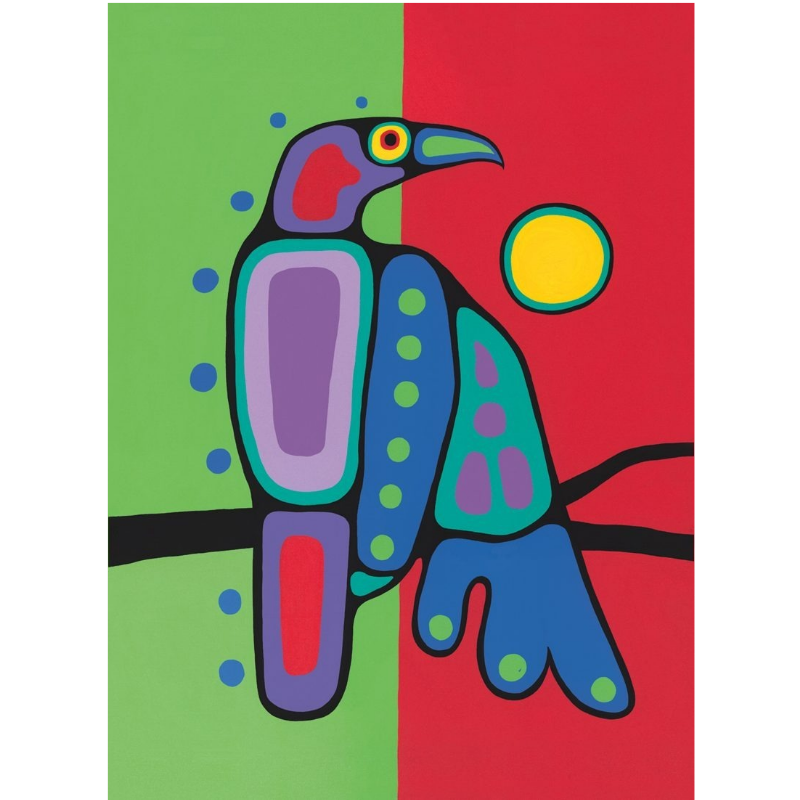 Indigenous Fridge Magnet Crow By Jim Oskineegish