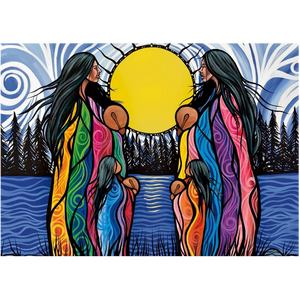 Indigenous Fridge Magnet Mother Daughter Water Song By Jackie Traverse